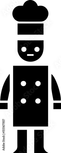 Chef Hat Icon Vector, Minimalist Cooking Symbol for Restaurant and Kitchen Design