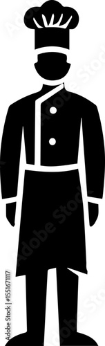 Chef Hat Icon Vector, Minimalist Cooking Symbol for Restaurant and Kitchen Design