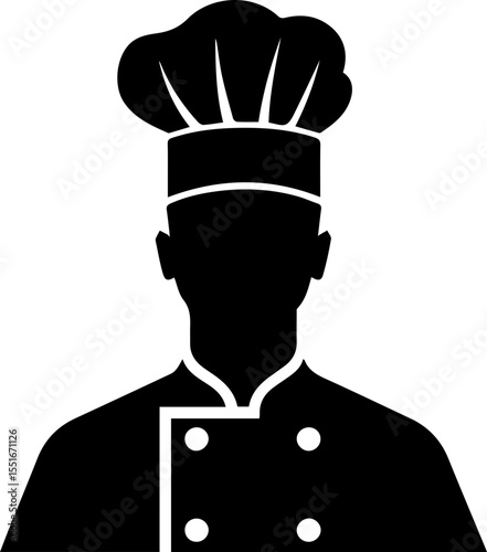 Chef Hat Icon Vector, Minimalist Cooking Symbol for Restaurant and Kitchen Design