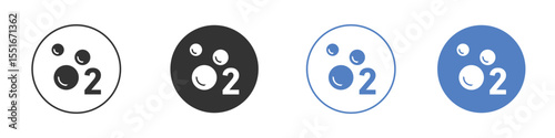 Oxygen O2 icon symbol set. vector graphic design