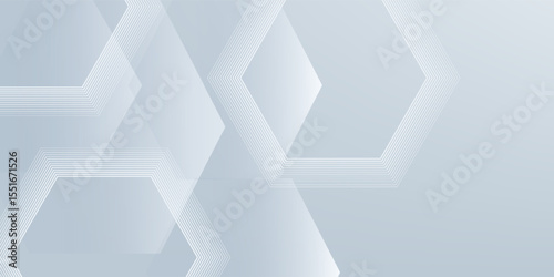 Abstract hexagon lines on gray background. Geometric stripe line art