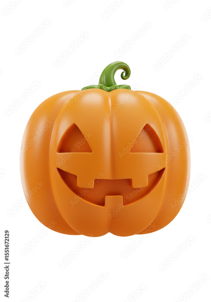 Fototapeta premium 3D Render of Halloween Pumpkin Jack O Lantern Decoration on Transparent