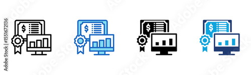 Bond Market icon Multi Style Vector Illustration