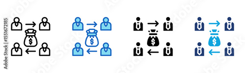 Mutual Fund icon Multi Style Vector Illustration