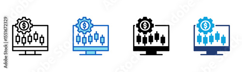 Options Trading icon Multi Style Vector Illustration