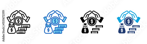 Hedge Fund icon Multi Style Vector Illustration
