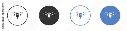 Pelvic inflammatory disease icon symbol set. vector graphic design