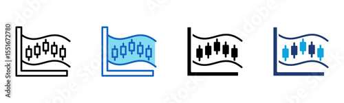Bollinger Bands icon Multi Style Vector Illustration