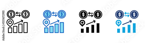 Position Trading icon Multi Style Vector Illustration