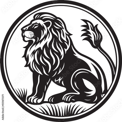 Tribal lion head vector illustration design for a powerful wild animal tattoo symbol