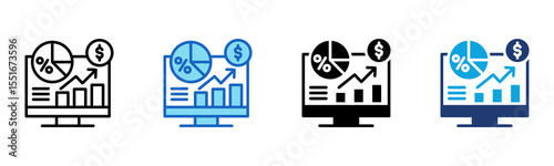 Market Data icon Multi Style Vector Illustration