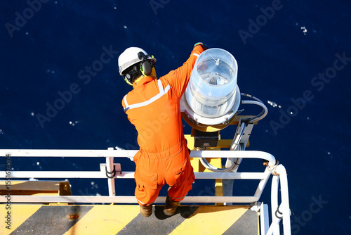 Technician repaired and replaced equipment on oil and gas platform, Performed preventive maintenance and corrective maintenance equipment of oil and gas platform, Safety condition concept.