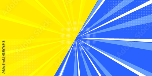 Pop art background. Pattern yellow colored. Comic sunbeam background. Vector illustration. EPS 10