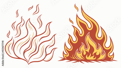 vector illustration of a  fire flame