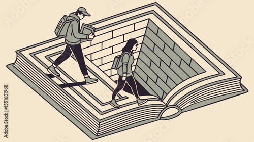 Optical Illusion Book Mural