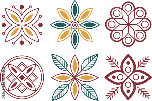 Diwali Rangoli Clipart Collection for Festive Designs. Traditional Diwali Rangoli Clipart for Art Projects. Decorative Rangoli Clipart Set for Diwali Celebration. Colorful Rangoli Clipart for Diwali