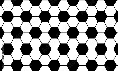 Wallpaper Mural Black and white hexagonal background. football pattern.  sport soccer style. Torontodigital.ca