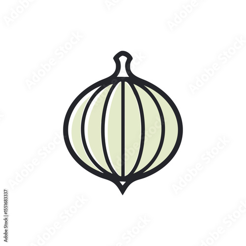 Minimal Flat Vector of Gooseberry with Bold Outline, Clean and Modern Design Isolated