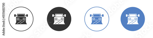 Snowplow icon symbol set. vector graphic design