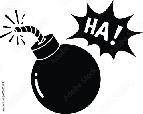 Explosive Joke Vector Illustration of a Bomb in a Fun Environment for Graphic Designers