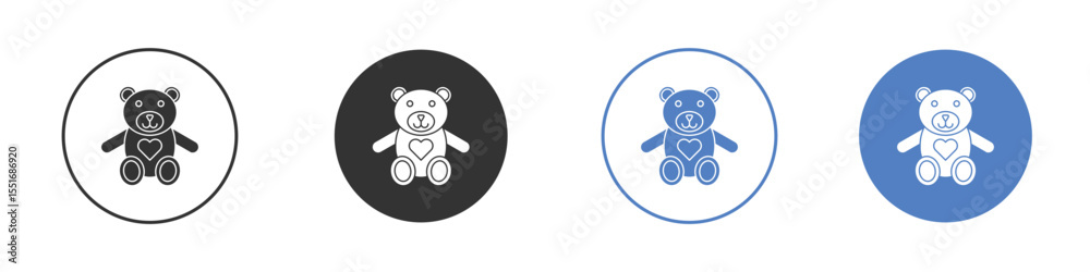Fototapeta premium Teddy bear icon symbol set. vector graphic design