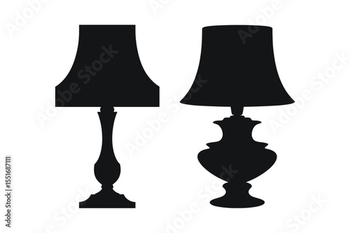 Silhouette of table lamps home decor and lighting