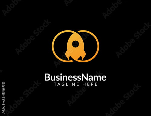 Modern Rocket Logo design template. Rocket illustration vector icon