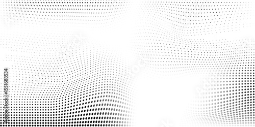Design grunge dotted halftone gradient texture. Vanishing polka dot abstract modern art design