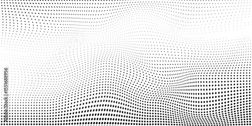 Abstract grunge dotted halftone gradient texture. Vanishing polka dot simple abstract
