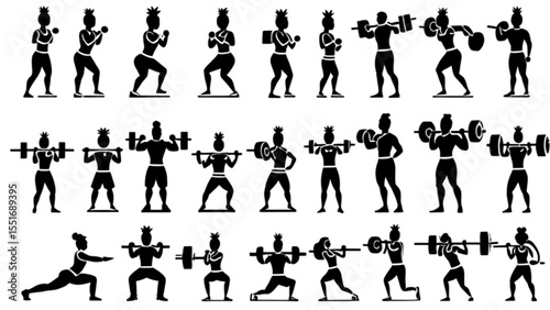 筋トレシルエットコレクション｜Workout Training Silhouette Collection