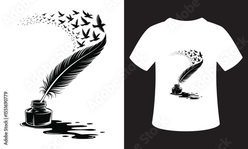 Creative Writer & Reading Dreamer T-Shirt Designs – Books, Typewriters & Imagination Vector Illustration
