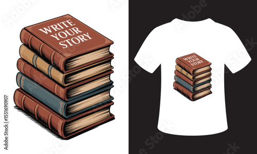 Creative Writer & Reading Dreamer T-Shirt Designs – Books, Typewriters & Imagination Vector Illustration