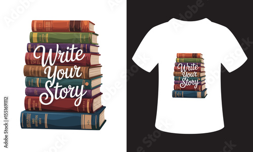 Creative Writer & Reading Dreamer T-Shirt Designs – Books, Typewriters & Imagination Vector Illustration