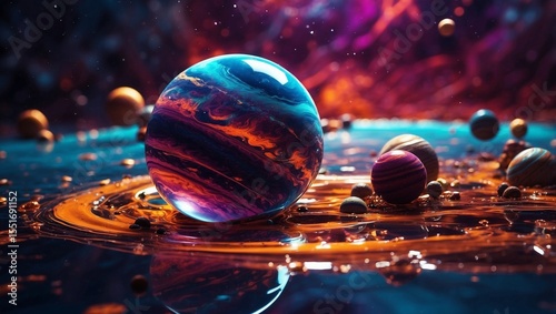 Planets Reflect Brilliantly on Liquid Surface