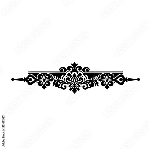 Classic black ornate page separator without background
