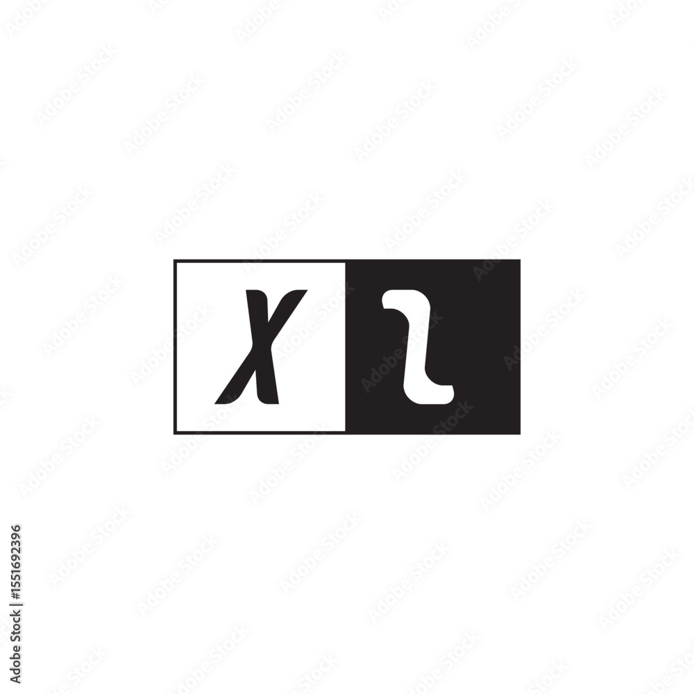 Fototapeta premium XZ Alphabet Unique Simple Bold Initial Alphabet Vector Monogram Logo Design