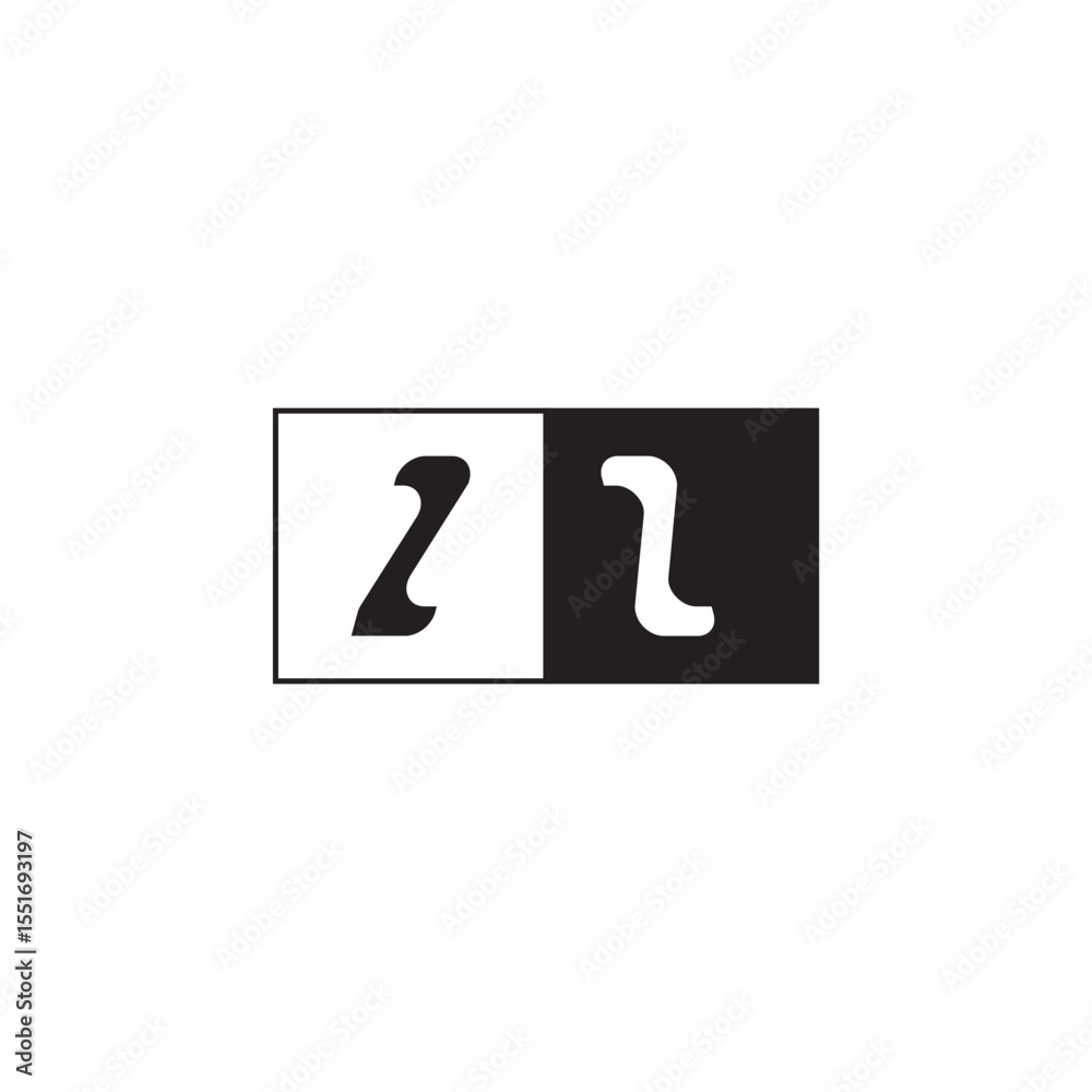 Fototapeta premium ZZ Alphabet Unique Simple Bold Initial Alphabet Vector Monogram Logo Design
