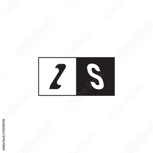 ZS Alphabet Unique Simple Bold Initial Alphabet Vector Monogram Logo Design