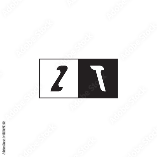 ZT Alphabet Unique Simple Bold Initial Alphabet Vector Monogram Logo Design
