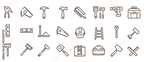 collection icons including hammer hammer hammer