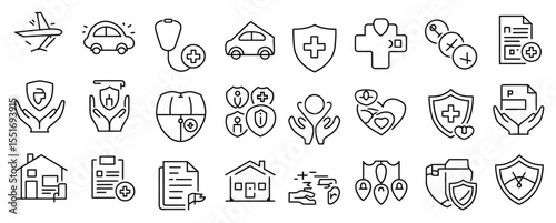  collection icons including hospital medical icons.