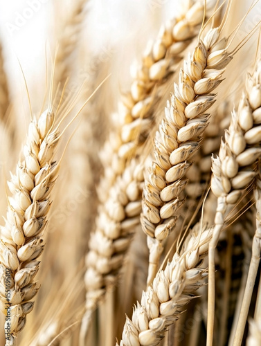 Wheat ears close up in summer field
