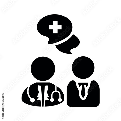 Doctor patient consultation icon vector design.	