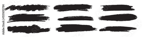 Black Grunge paint brush strokes background