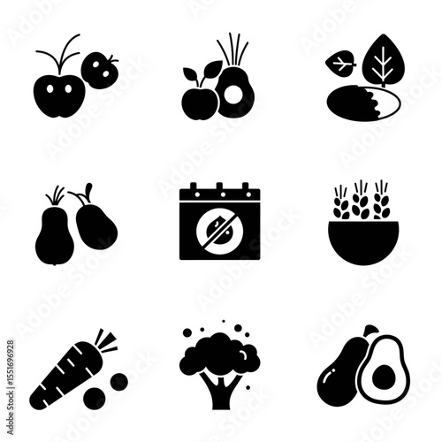 Set of line berries and fruits icons. Outline signs collection for food store. Editable Strokes.