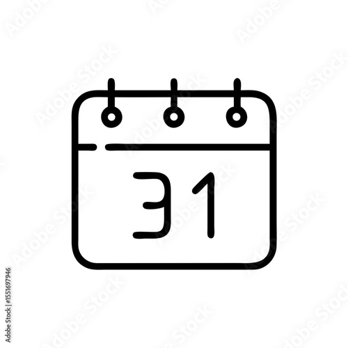 date picker line art icon vector illustration