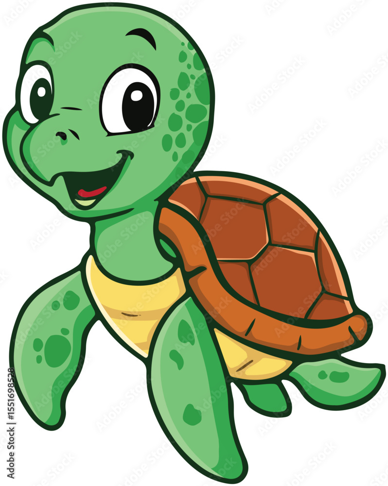 Fototapeta premium VECTOR ART OF TORTOISE WITH CARTOON STYLE