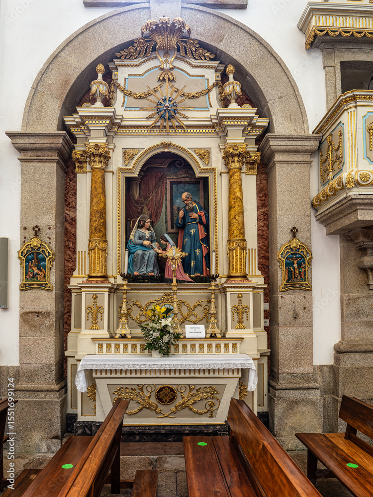Obraz premium Interior of the church at Santuario de Nossa Senhora da Peneda in northern Portugal