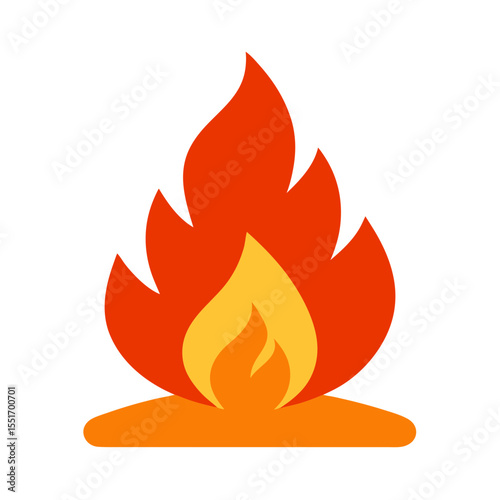 Campfire icon for wilderness adventure Vector illustration on white background