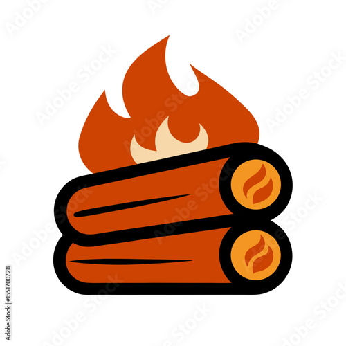 Firewood bundle for campsite icon Vector illustration on white background
